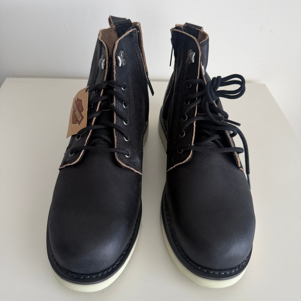 Harley Davidson Boots Mens 12 Black Aldredge 6'' Leather Motorcycle D10005